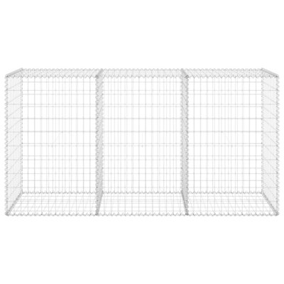 Gabion Wall with Covers Galvanized Steel 354 x 19.7 x 39.4 in Garden Stone Cage Retaining Wall