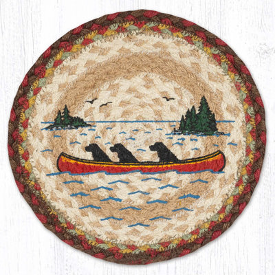  Dessous-de-plat en jute à imprimé rond Labs in Canoe