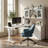 Electric Height Adjustable Corner Desk With Storage Cabinet & Glass Doors