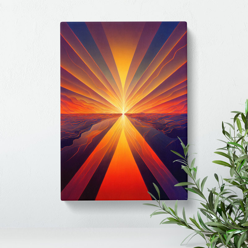 Electrifying Abstract Sunset - Wrapped Canvas, 76cm H x 50cm W x 3cm D