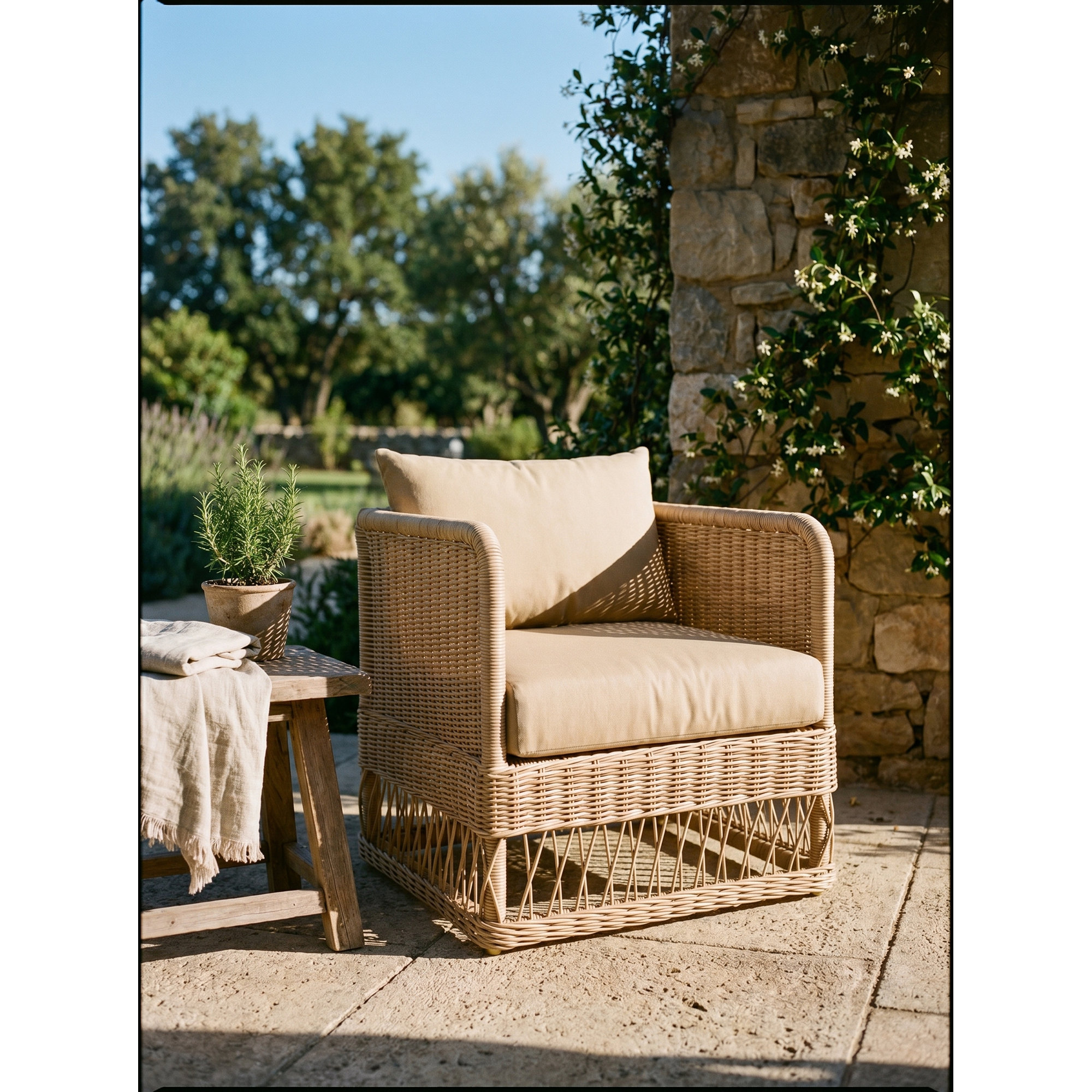 Margot Pebble Outdoor Patio Club Chairs, Canvas Beige, Brown