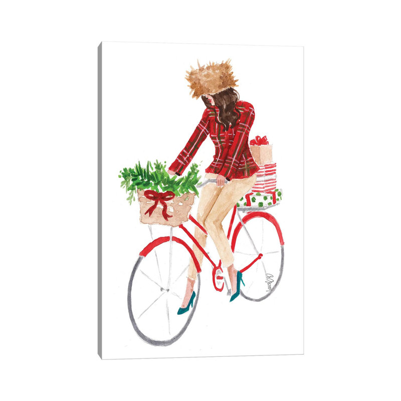 Holiday Bike 1 Piece Wall Art on Canvas, 66.04 cm H x 45.72 cm W x 1.91 cm D, Canvas