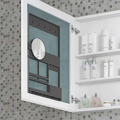 48'' W X 30'' H Surface Frameless Mirror Medicine Cabinet, Beveled Mirror Edges Bathroom Medicine Cabinet