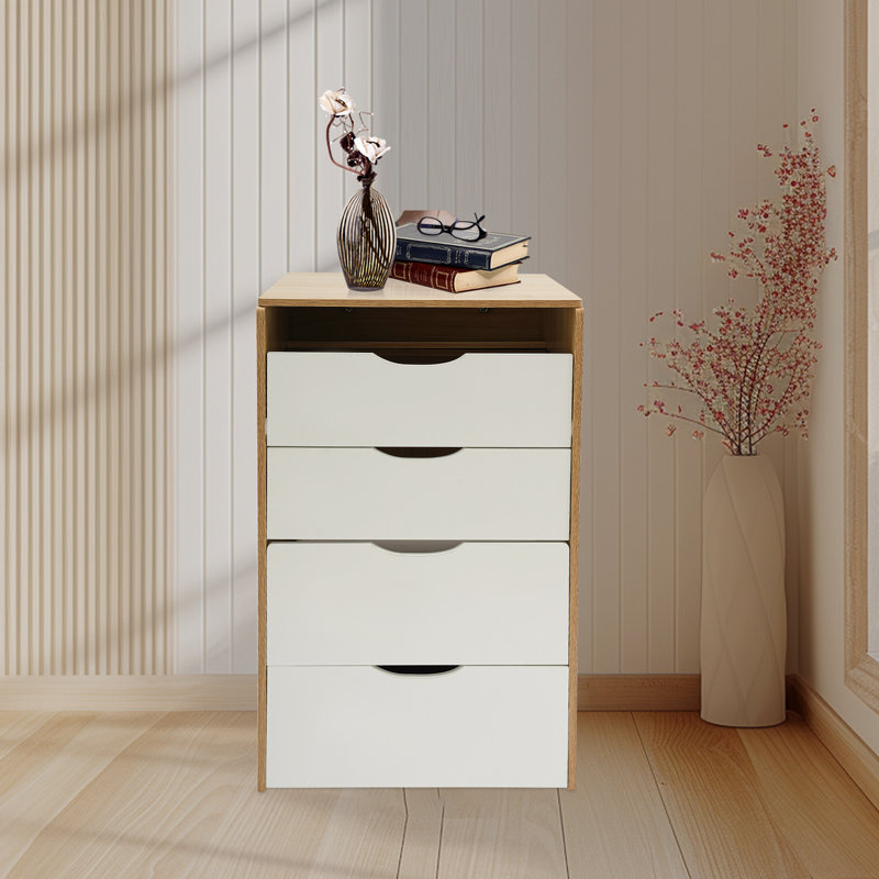 Ensemble de coiffeuse avec miroir, 3 tiroirs et tabouret , Bûche / blanc