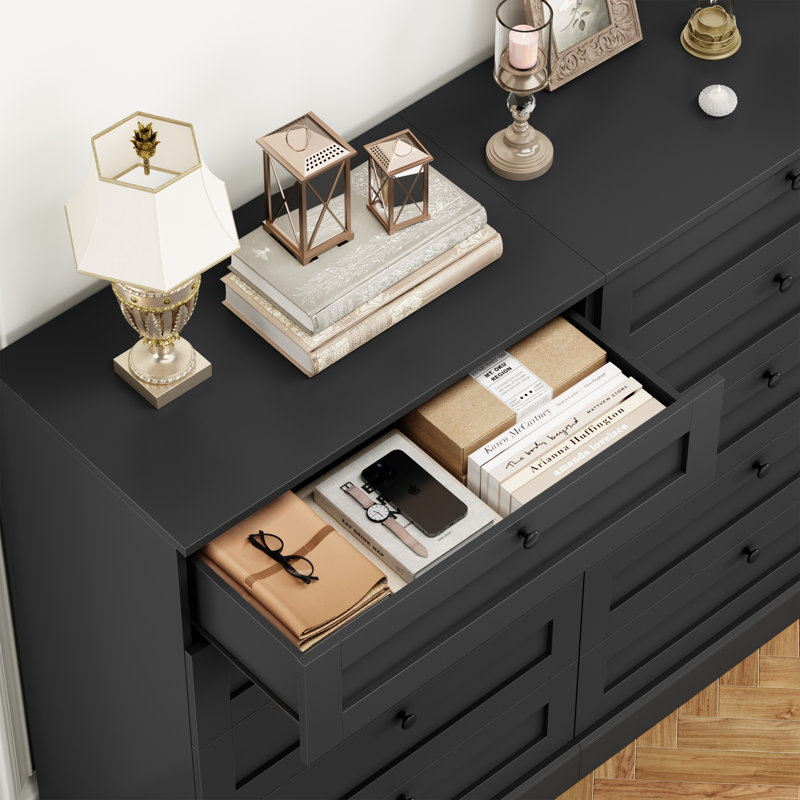 Commode 5 tiroirs Arfon, Noir