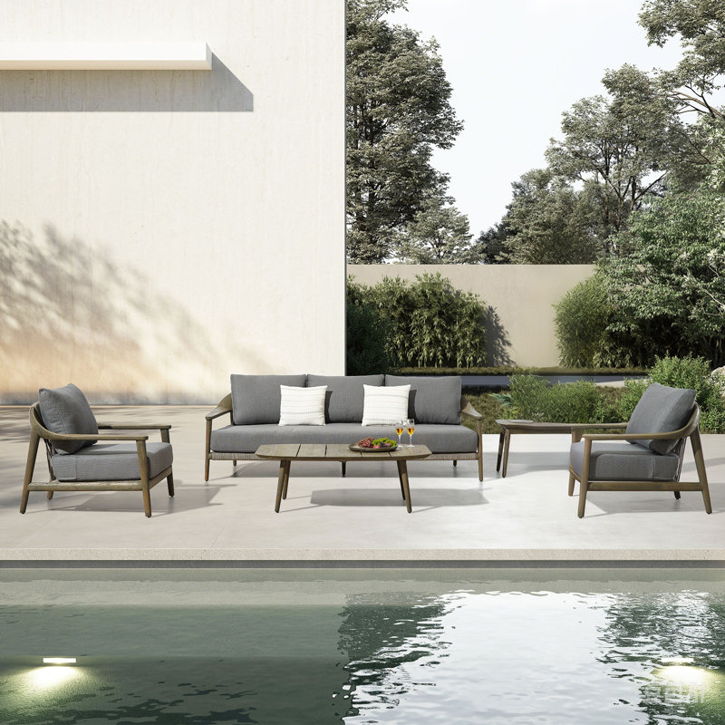 Leo Outdoor 4 - Piece Teak Conversation Set by Claudio Bellini