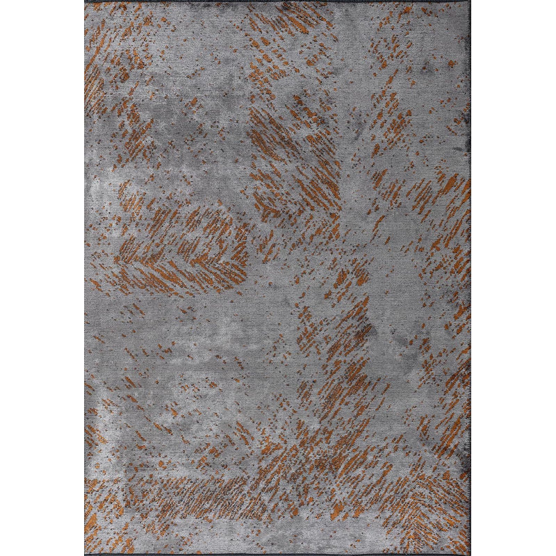Alonnah Abstract Hand Loom Indoor / Outdoor Area Rug, Rectangle 5'3" x 7'6"