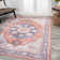 Ville Ornate Medallion Machine-Washable Terracotta/Navy Rug