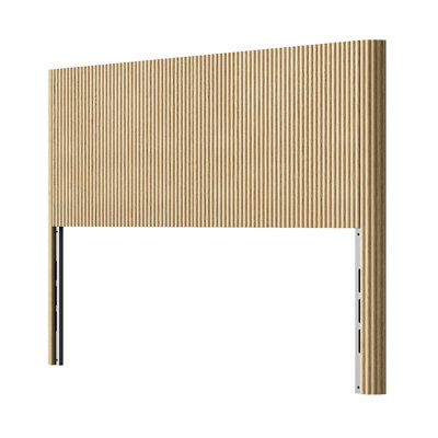 Vintage Oak Headboard For Queen - Sized Bed, Arched Corrugated Design, Vertical Grain Pattern, Quick Setup, Build Stylish Beds, Featuring And Grain, Blend, Easy To Assemble, Construction