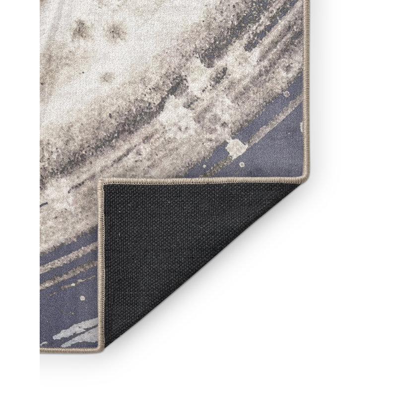 Tapis en polyester tissé à la machine à rayon de lune, Carré 5 pi
