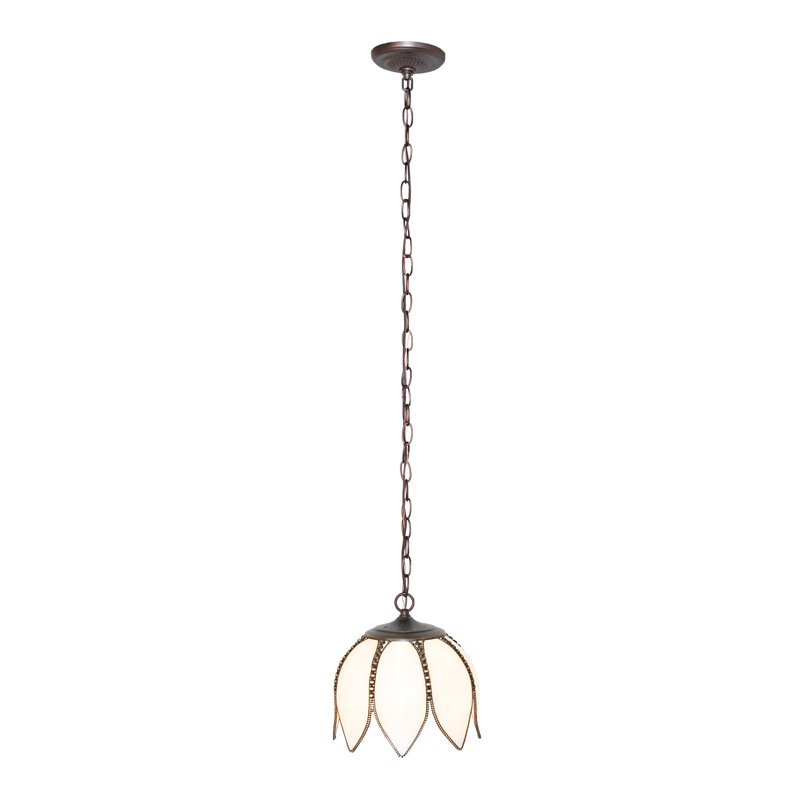 10" Wide Tulip Mini Pendant, Pink/White