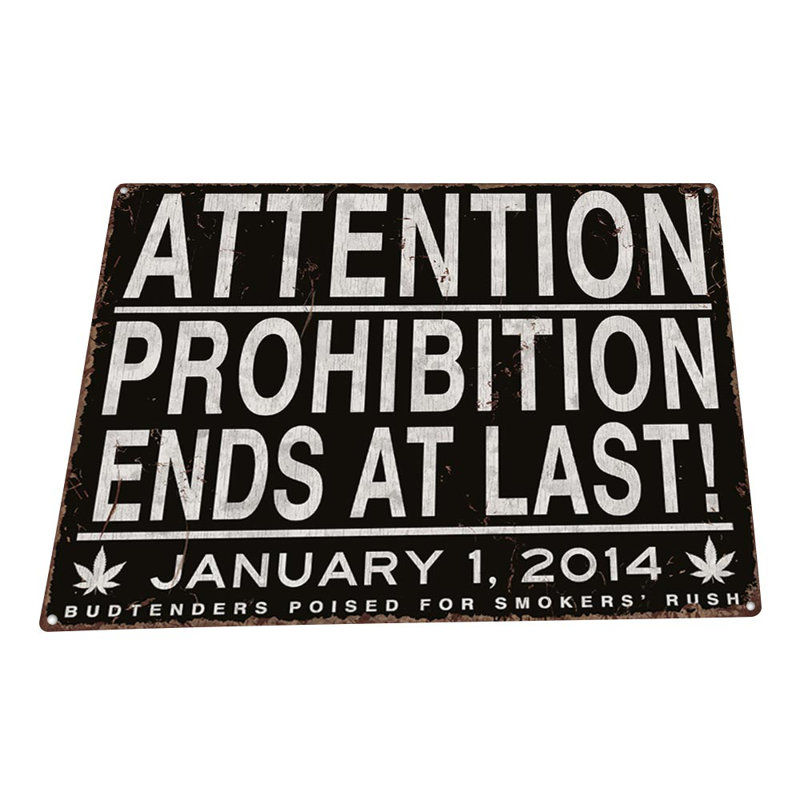 Plaque en métal «Prohibition Ends»