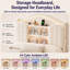 3FT Single Kids Bed Frame with House LED Headboard & Storage-135052627