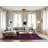 Machine Washable Trellis Purple Area Rug-1942426891