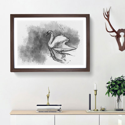 Swan in Abstract - Picture Frame Graphic Art Print