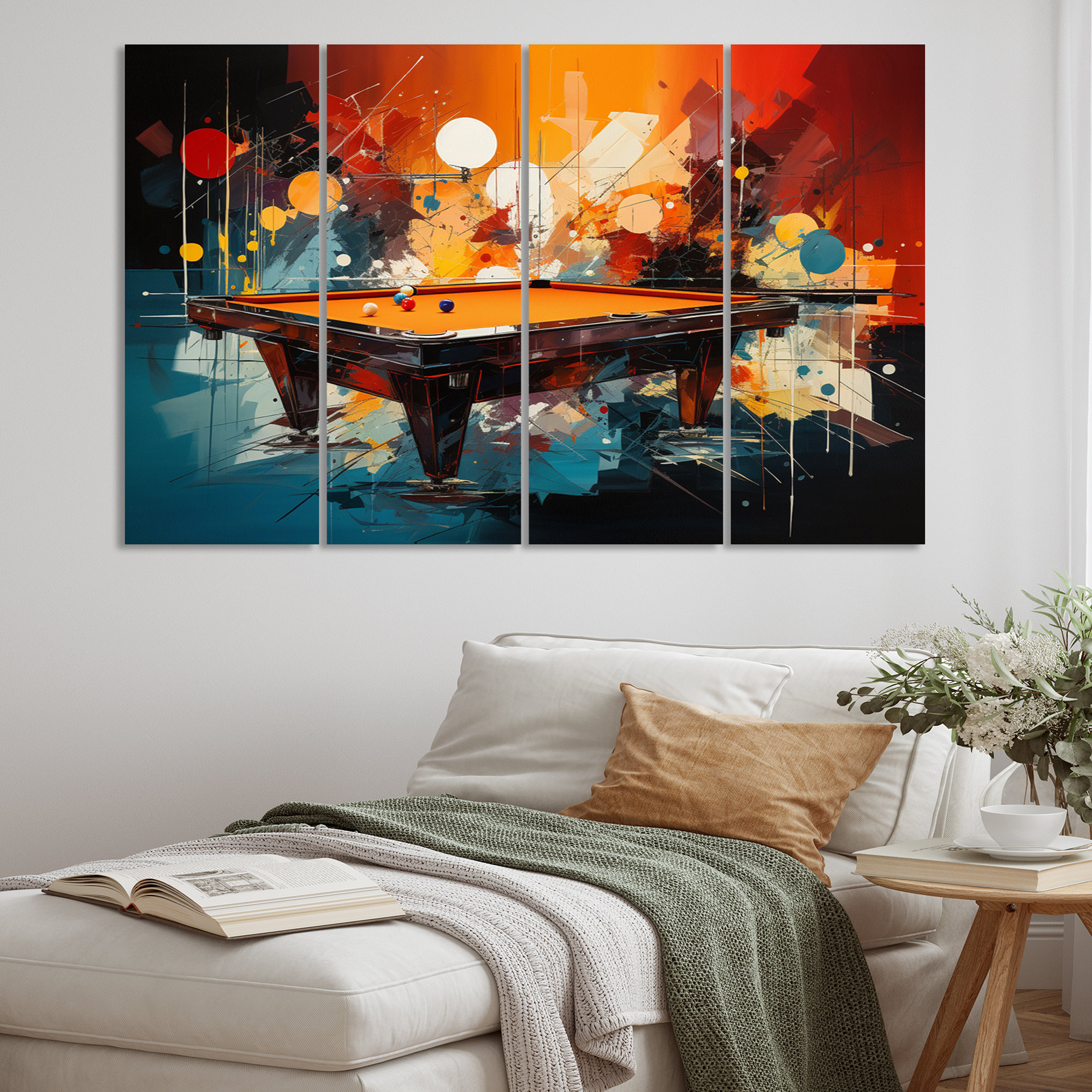 Red Barrel Studio Billard Vibrant Break II Sports Metal Wall Art Set