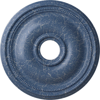Endurathane Bradford Ceiling Medallion, 18 1/8"OD x 3 3/4"ID x 1 1/8"P (Fits Canopies up to 4 3/8"), Hand-Painted Americana Crackle Finish