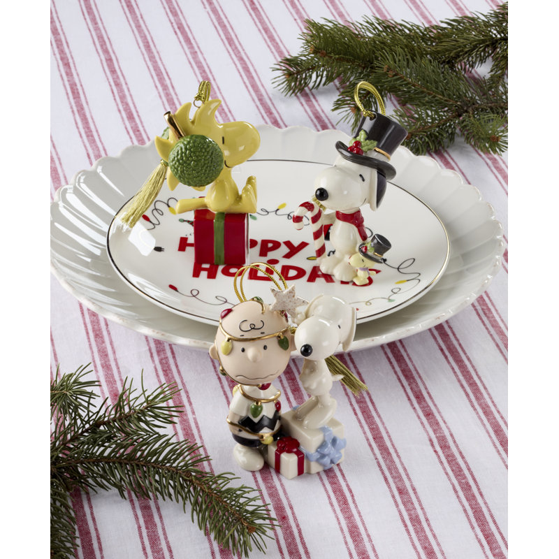 Snoopy & Woodstock with Candy Cane Ornament