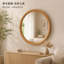 Miroir mural rond en bois naturel, miroir décoratif minimaliste de 23,62 po pour meuble-lavabo, salon (cadre en bois massif élégant)