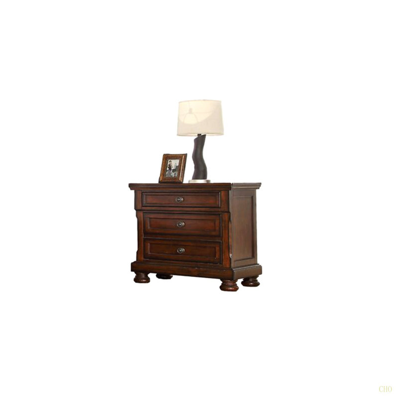 Table de chevet en bois avec tiroir à bijoux caché