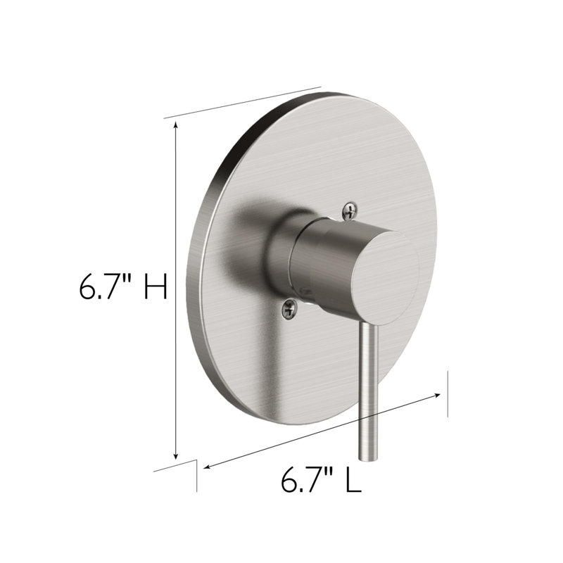 Design House Middleton II Transitional Single-Handle Shower Trim with Escutcheon for Bathroom, Satin Nickel