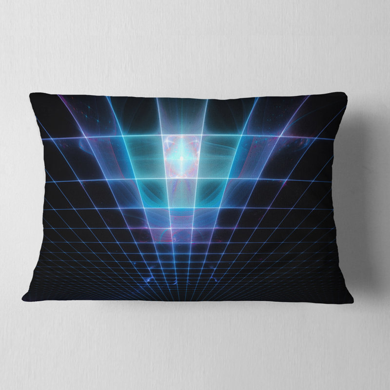 Laser Protective Grids - Abstract Printed Pillow, Blue
