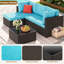 Ensemble de conversation modulaire pour patio 5 pièces avec coussins-133402862