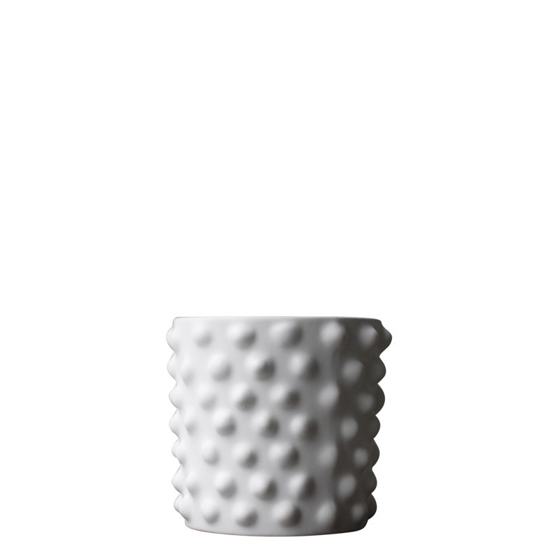 Vase de table en céramique Genesta, H 5,12 po x l 5,91 po x P 5,91 po, Blanc