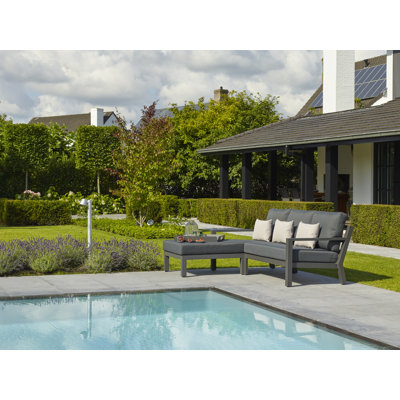132cm Wide Metal Patio Sectional with Cushions