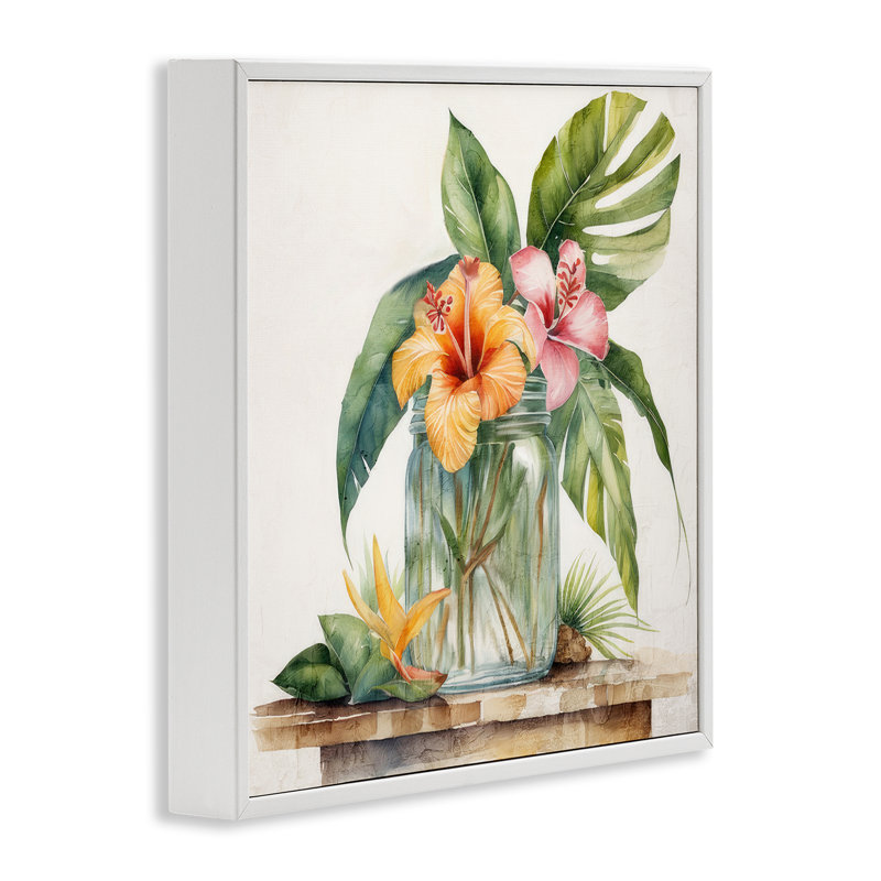 Art tropical, estampe numérique encadrée par Kim Allen, H 12 po x l 12 po, Estampe numérique encadrée blanc bord de mer