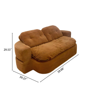 Canapé compressible en velours côtelé 59,06 po