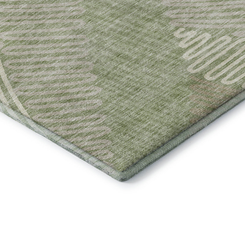 Premium Machine Washable Prisco Aloe Rug, Rectangle 9' x 12'