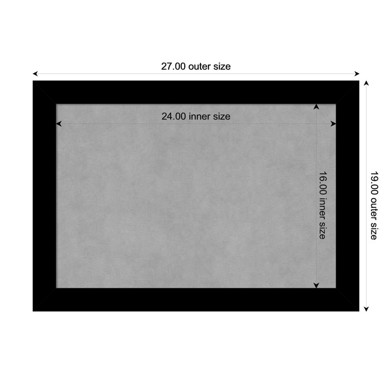 Tableau magnétique basique noir Basic, H 19 po x l 27 po