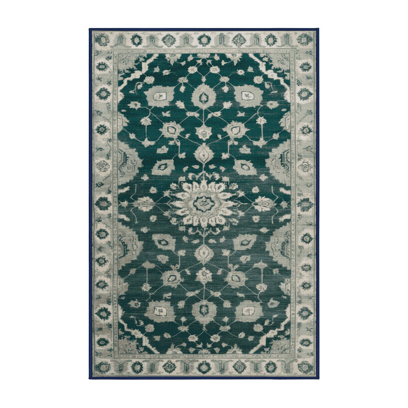 Machine Washable Overdyed Blue Area Rug, Rectangle 2' x 3'