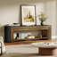 Meuble télé 70 po avec tablettes ouvertes, console rustique brune et noire-1291540346