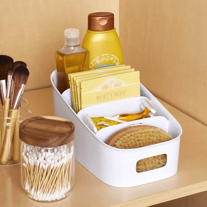 White BPA-Free 4-Tier Kitchen Packet Organizer Bin