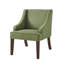 Chaise d'appoint Mid-Century moderne en lin vert lime avec pieds en bois