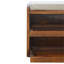 Banc à chaussures coulissant en lin Mud, 2 tablettes, châtaignier