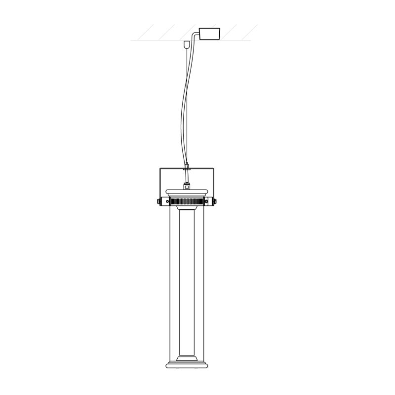 1 - Light LED Pendant, 16.5354" H x 2.7559" W x 2.7559" D