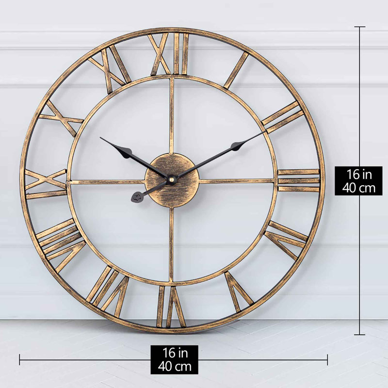Abdulmajeed Metal Wall Clock, Gold