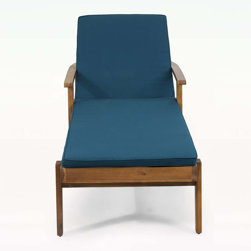 Chaise longue en bois exquis pour une détente et une grâce inégalées, Bleu