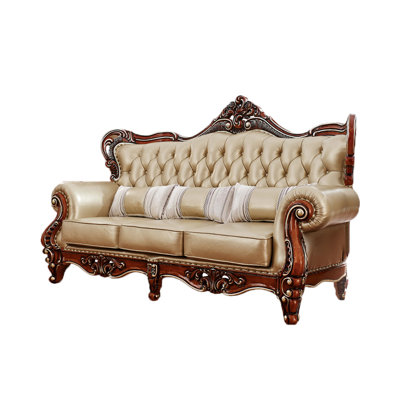 American Luxury European Leather Sofa 89.3'' Leather Sofa