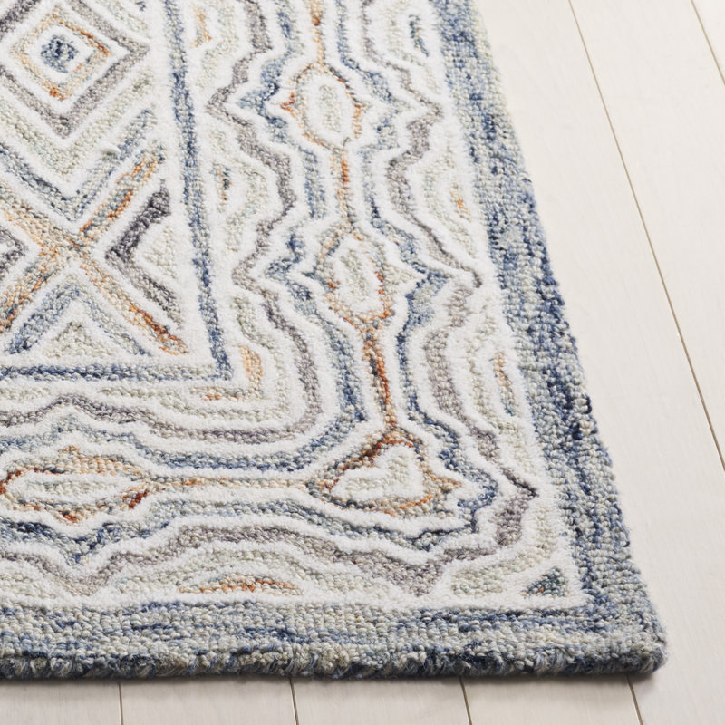Conley Hand Tufted Wool Geometric Rug, Rectangle 5' x 8'