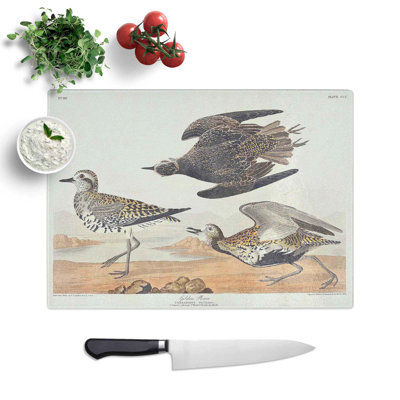 Glass Golden Plover Birds by John James Audubon Chopping Board