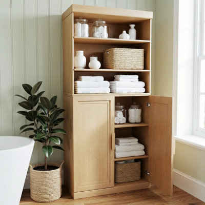 Mae 67''H Freestanding Bathroom Storage Cabinet With 2 Doors