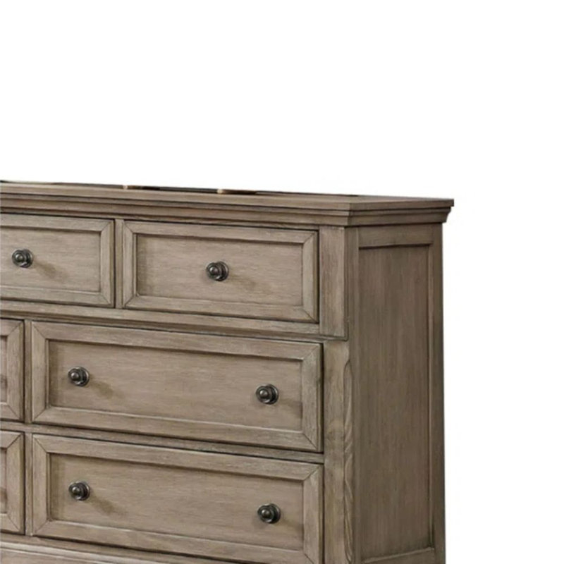 7 tiroirs 65,5 po Commode grise
