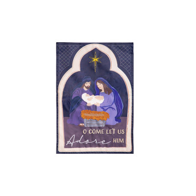 «Come Let Us Adore him Applique House»