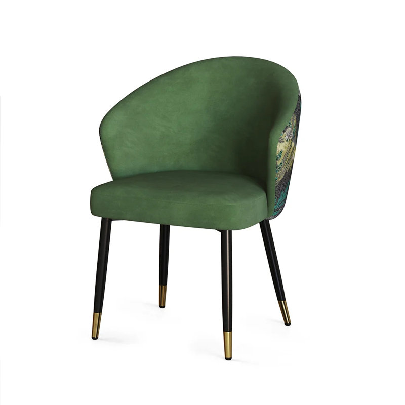 Dining Chair Set of 1, Upholstered Kitchen Chair, Comfortable Seat, Velvet-Draped with Stitching, Mid-Century Modern, Easy Assembly, Living Room Lounge