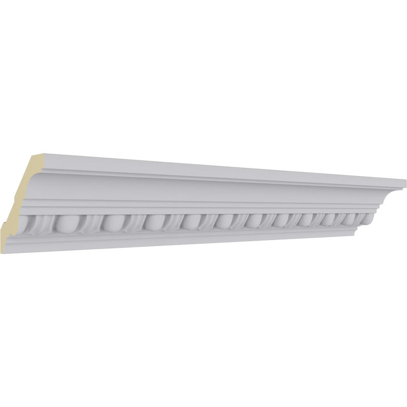 Elegant White Polyurethane Egg and Dart Crown Moulding