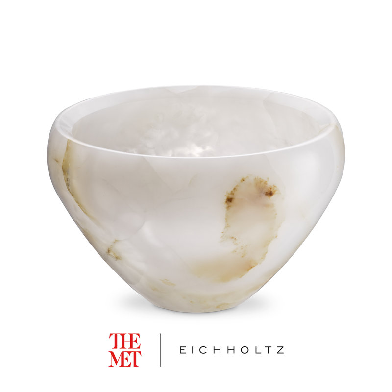 Vase de table en onyx fait à la main The Met x Eichholtz, H 7,28 po x l 10,63 po x P 10,63 po